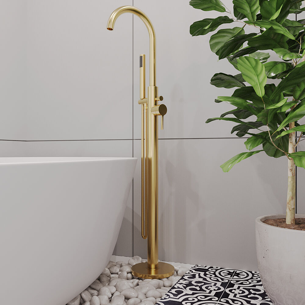 [BTCN821X] Levedale Floor Standing Bath Shower Mixer Tap with Shower Kit - Choice of Colour - Lifestyle 1