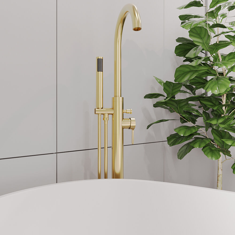 [BTCN821X] Levedale Floor Standing Bath Shower Mixer Tap with Shower Kit - Choice of Colour - Lifestyle 3