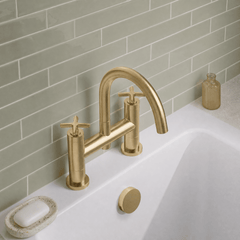 [BTCN853X] Levedale Deck Mounted Bath Filler Tap with Crosshead Handles - Choice of Finish - Lifestyle 2