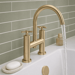 [BTCN853X] Levedale Deck Mounted Bath Filler Tap with Crosshead Handles - Choice of Finish - Lifestyle 3