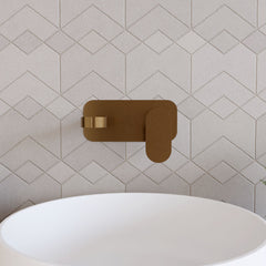 [BTCU1528] Enville Round Wall Mount 2 Tap Hole Basin Mixer Tap & Back Plate - Choice of Finish - Lifestyle 1