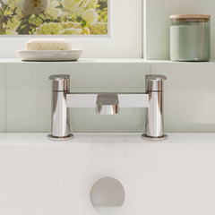 [BTCU303] Enville Dual Lever Round Deck Mounted Bath Filler Tap – Choice of Finish - Lifestyle 1