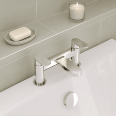 [BTCU303] Enville Dual Lever Round Deck Mounted Bath Filler Tap – Choice of Finish - Lifestyle 2