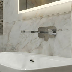 [BTCU328] Enville Round Wall Mount 2 Tap Hole Basin Mixer Tap & Back Plate - Choice of Finish - Silo