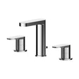 [BTCU337] Balterley Current Round Deck Mounted 3 Tap Hole Basin Mixer Tap with Dual Lever Handles & Pop Up Waste - Chrome Finish - Cutout