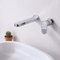 [BTCU381] Balterley Current Round Wall Mount 2 Tap Hole Basin Mixer Tap with Flat Spout and Single Lever Handle - Polished Chrome Finish - Silo