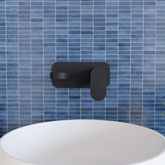 [BTCU428] Enville Round Wall Mount 2 Tap Hole Basin Mixer Tap & Back Plate - Choice of Finish - Lifestyle 1