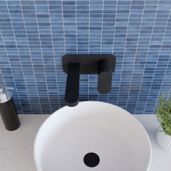 [BTCU428] Enville Round Wall Mount 2 Tap Hole Basin Mixer Tap & Back Plate - Choice of Finish - Lifestyle 2