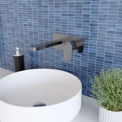 [BTCU728] Enville Round Wall Mount 2 Tap Hole Basin Mixer Tap & Back Plate - Choice of Finish - Lifestyle 3
