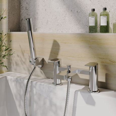 [BTD304] Contemporary Bath Shower Mixer Tap with Shower Kit - Chrome - Balterley - Lifestyle 1
