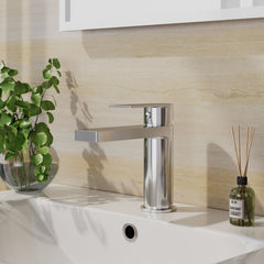 [BTD305] Ranton Contemporary Mono Basin Mixer Tap and Push Button Waste, Choice of Colour - Lifestyle 1