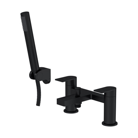 [BTD404] Contemporary Bath Shower Mixer Tap with Shower Kit - Matt Black - Balterley - Cutout