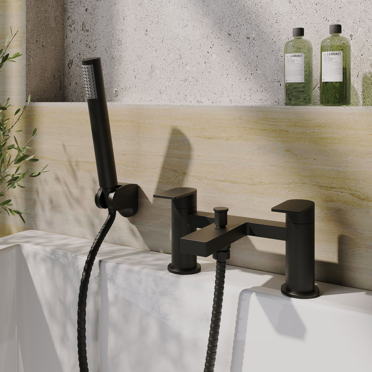 [BTD404] Ranton Contemporary Bath Shower Mixer Tap with Shower Kit, Choice of Colour