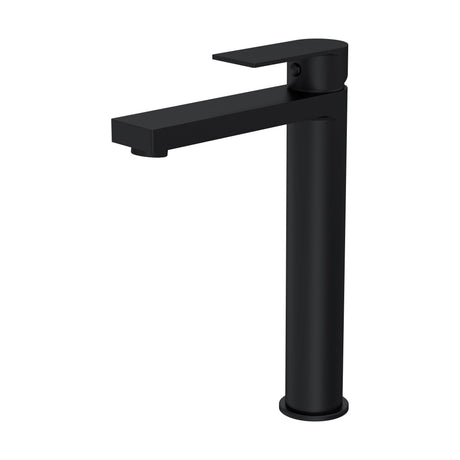 [BTD470] Contemporary Tall Mono Basin Mixer Tap - Matt Black - Cutout