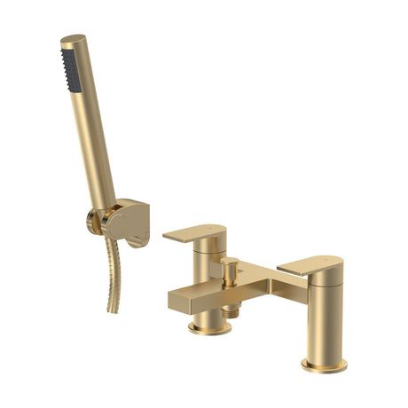 [BTD804] Contemporary Bath Shower Mixer Tap with Shower Kit - Brushed Brass - Balterley - Cutout