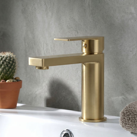 [BTD805] Ranton Contemporary Mono Basin Mixer Tap and Push Button Waste, Choice of Colour - Silo