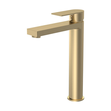 [BTD870] Contemporary Tall Mono Basin Mixer Tap - Brushed Brass - Cutout