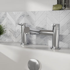 [BTE303] Wetley Minimalist Round Deck Mounted Bath Filler Tap - Choice of Finish - Lifestyle 1