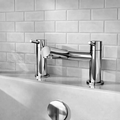 [BTE303] Wetley Minimalist Round Deck Mounted Bath Filler Tap - Choice of Finish - Silo