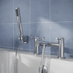 [BTE304] Wetley Round Minimalist Bath Shower Mixer Tap with Shower Kit - Choice of Finish - Silo