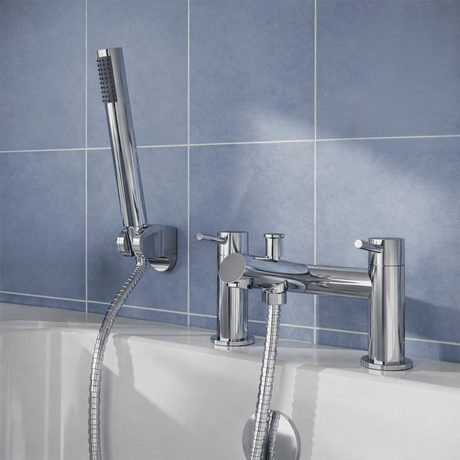 [BTE304] Wetley Round Minimalist Bath Shower Mixer Tap with Shower Kit - Choice of Finish - Silo