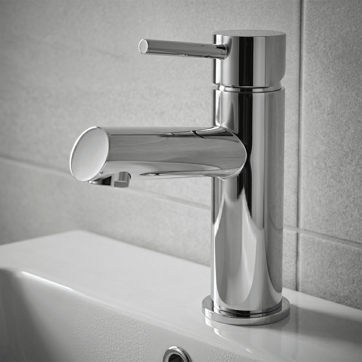 [BTE305] Wetley Minimalist Round Mono Basin Mixer Tap & Push Button Waste - Choice of Finish - Silo