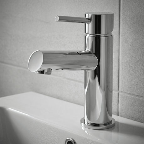 [BTE305] Wetley Minimalist Round Mono Basin Mixer Tap & Push Button Waste - Choice of Finish - Silo