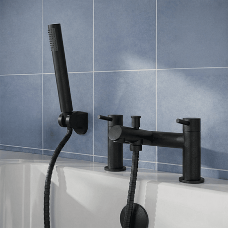 [BTE404] Wetley Round Minimalist Bath Shower Mixer Tap with Shower Kit - Choice of Finish - Silo