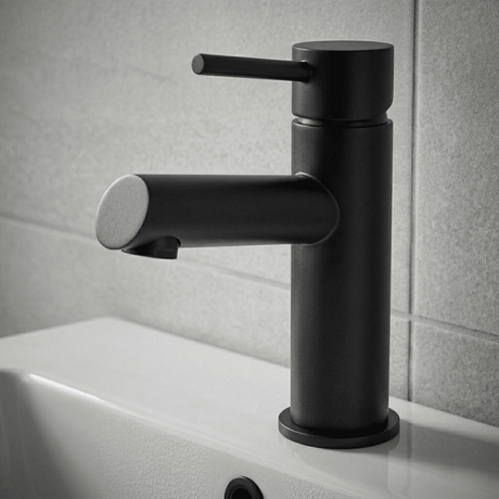 [BTE405] Wetley Minimalist Round Mono Basin Mixer Tap & Push Button Waste - Choice of Finish - Silo