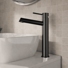 [BTE470] Wetley Minimalist Round Tall Mono Basin Mixer Tap - Choice of Finish - Silo