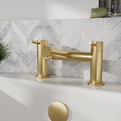[BTE803] Wetley Minimalist Round Deck Mounted Bath Filler Tap - Choice of Finish - Lifestyle 1