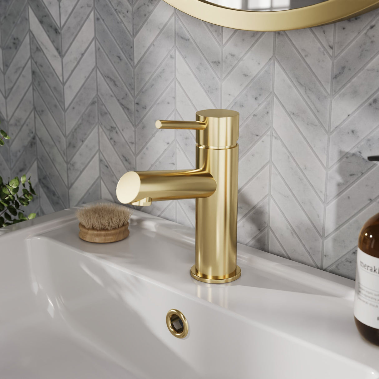 [BTE805] Wetley Minimalist Round Mono Basin Mixer Tap & Push Button Waste - Choice of Finish - Lifestyle 1