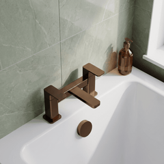 [BTEM1503] Swinscoe Dual Lever Square Deck Mounted Bath Filler Tap – Choice of Finish - Lifestyle 2