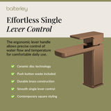 Square Mono Basin Mixer Tap with Push Button Waste – Choice of Finish