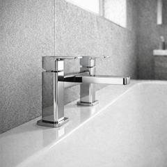 [BTEM303] Swinscoe Dual Lever Square Deck Mounted Bath Filler Tap – Choice of Finish - Silo