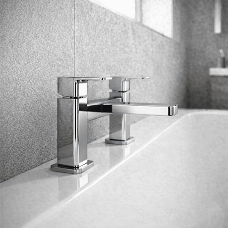 [BTEM303] Swinscoe Dual Lever Square Deck Mounted Bath Filler Tap – Choice of Finish - Silo