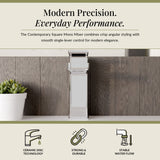 Square Mono Basin Mixer Tap with Push Button Waste – Choice of Finish