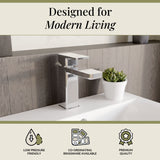 Square Mono Basin Mixer Tap with Push Button Waste – Choice of Finish