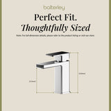 Square Mono Basin Mixer Tap with Push Button Waste – Choice of Finish