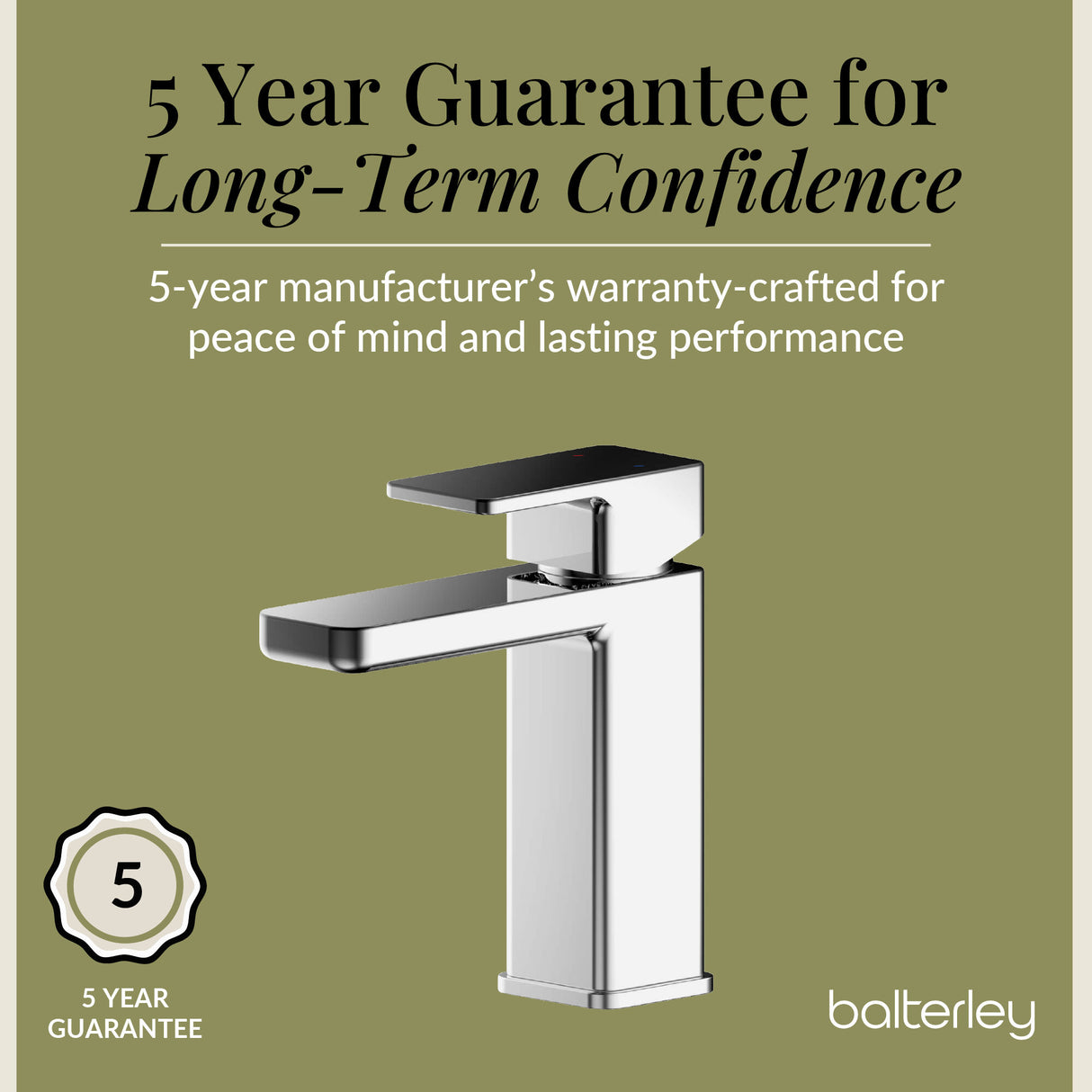 Square Mono Basin Mixer Tap with Push Button Waste – Choice of Finish