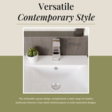 Square Mono Basin Mixer Tap with Push Button Waste – Choice of Finish