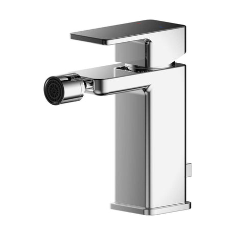 [BTEM306] Square Mono Bidet Mixer Tap With Pop Up Waste Chrome - Cutout