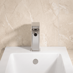 [BTEM306] Square Mono Bidet Mixer Tap With Pop Up Waste Chrome - Lifestyle 1