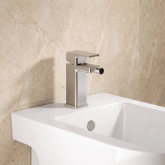[BTEM306] Square Mono Bidet Mixer Tap With Pop Up Waste Chrome - Lifestyle 3