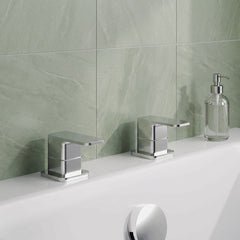 [BTEM308] Square Deck Mounted 3/4" Chrome Side Valves Chrome - Lifestyle 1