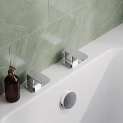 [BTEM308] Square Deck Mounted 3/4" Chrome Side Valves Chrome - Lifestyle 2