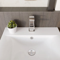 [BTEM315] Square Mini Mono Basin Mixer Tap & Push Button Waste - Chrome - Lifestyle 2