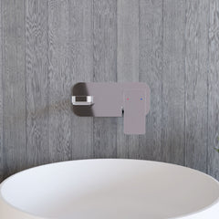 [BTEM328] Swinscoe Contemporary Square Wall Mounted 2 Tap Hole Basin Mixer Tap - Choice of Finish - Lifestyle 1