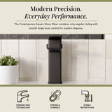 Square Mono Basin Mixer Tap with Push Button Waste – Choice of Finish