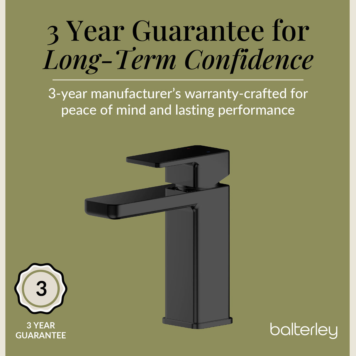 Square Mono Basin Mixer Tap with Push Button Waste – Choice of Finish